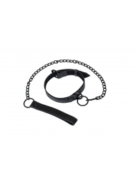 Черный ошейник Sin с поводком - Lola Games - купить с доставкой в Нижнекамске