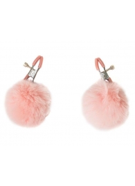 Зажимы на соски Angelic с розовыми меховыми шариками - Lola Games - купить с доставкой в Нижнекамске