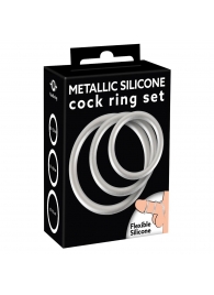 Набор из 3 эрекционных колец под металл Metallic Silicone Cock Ring Set - Orion - в Нижнекамске купить с доставкой