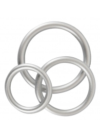 Набор из 3 эрекционных колец под металл Metallic Silicone Cock Ring Set - Orion - в Нижнекамске купить с доставкой