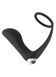 Черное эрекционное кольцо с анальной вибропробкой Vibrating Ring   Plug - Orion - в Нижнекамске купить с доставкой