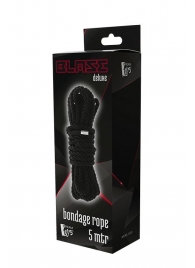Черная веревка для шибари DELUXE BONDAGE ROPE - 5 м. - Dream Toys - купить с доставкой в Нижнекамске