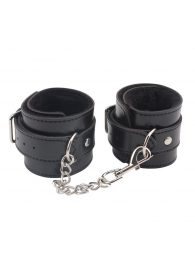 Черные оковы на ноги Obey Me Leather Ankle Cuffs - Chisa - купить с доставкой в Нижнекамске