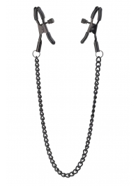 Черные зажимы на соски на цепочке BLAZE DELUXE NIPPLE CLAMPS - Dream Toys - купить с доставкой в Нижнекамске