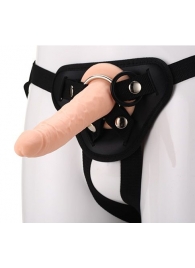 Телесный страпон на черных трусиках STRAP ON REAL DILDO - 20 см. - Dream Toys - купить с доставкой в Нижнекамске