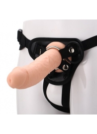 Черные трусики с телесной насадкой STRAP ON REAL DILDO - 21 см. - Dream Toys - купить с доставкой в Нижнекамске