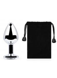 Серебристая анальная пробка с прозрачным стразом - 7,2 см. - Anal Jewelry Plug - купить с доставкой в Нижнекамске