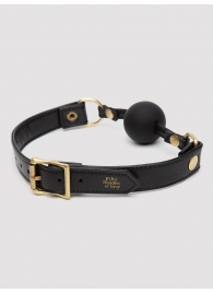 Черный кляп-шар Bound to You Faux Leather Ball Gag - Fifty Shades of Grey - купить с доставкой в Нижнекамске