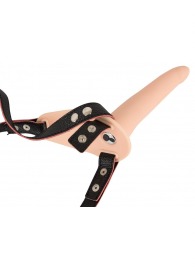 Телесный поясной страпон с вибрацией Vibrating Strap-On - 15,7 см. - Orion - купить с доставкой в Нижнекамске