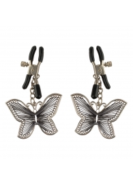Зажимы на соски с бабочками Butterfly Nipple Clamps - Pipedream - купить с доставкой в Нижнекамске