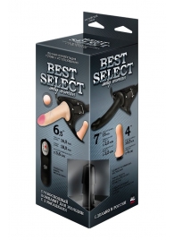 Черный женский пояс BEST SELECT с 3 насадками и вибрацией - LOVETOY (А-Полимер) - купить с доставкой в Нижнекамске