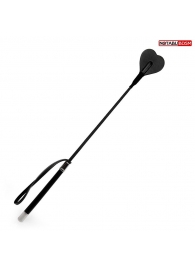 Черный стек с наконечником-сердечком - 54 см. - Notabu - купить с доставкой в Нижнекамске