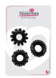 Набор из 3 черных эрекционных колец SET OF 3 COCKRINGS - Dream Toys - в Нижнекамске купить с доставкой