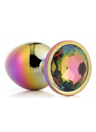 Голографическая анальная втулка с радужным кристаллом - 7,1 см. - Dream Toys - купить с доставкой в Нижнекамске