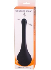 Черный анальный душ SQUEEZE CLEAN с закругленным наконечником - Seven Creations - купить с доставкой в Нижнекамске