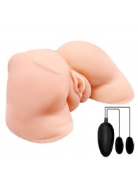Телесная вибровагина Julie с 2 рабочими отверстиями - Baile - в Нижнекамске купить с доставкой
