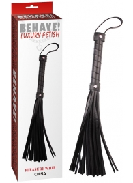 Черная многохвостая плеть Pleasure Whip - 46 см. - Chisa - купить с доставкой в Нижнекамске