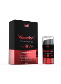 Жидкий интимный гель с эффектом вибрации Vibration! Strawberry - 15 мл. - INTT - купить с доставкой в Нижнекамске