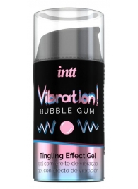 Жидкий интимный гель с эффектом вибрации Vibration! Bubble Gum - 15 мл. - INTT - купить с доставкой в Нижнекамске