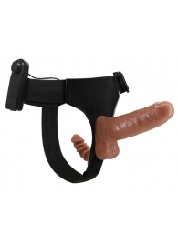 Страпон с вагинальной пробкой и вибрацией Ultra Passionate Harness - 16 см. - Baile - купить с доставкой в Нижнекамске
