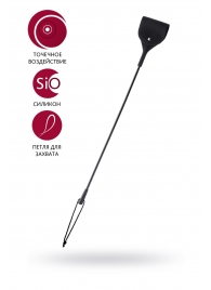 Черный гладкий стек с тонкой ручкой - 48 см. - ToyFa - купить с доставкой в Нижнекамске