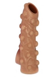 Телесная насадка с бугорками и открытой головкой Nude Sleeve M - 12 см. - KOKOS - в Нижнекамске купить с доставкой