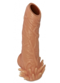 Телесная насадка с усиками и открытой головкой Nude Sleeve L - 14 см. - KOKOS - в Нижнекамске купить с доставкой