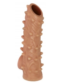 Телесная насадка с шипами и открытой головкой Nude Sleeve M - 12 см. - KOKOS - в Нижнекамске купить с доставкой