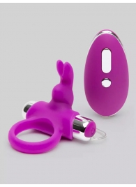 Лиловое виброкольцо с пультом ДУ Remote Control Cock Ring - Happy Rabbit - в Нижнекамске купить с доставкой