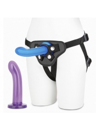 Страпон унисекс Beginners Strap-On с 2 насадками - 15 и 13 см. - Lux Fetish - купить с доставкой в Нижнекамске