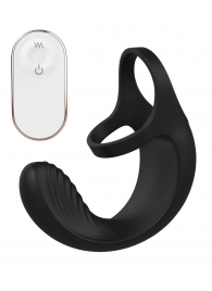 Черный анальный стимулятор с эрекционными кольцами Remote Couple Teaser - Dream Toys - в Нижнекамске купить с доставкой