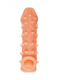 Телесная закрытая насадка с пупырышками Cock Sleeve Size L - 17,6 см. - KOKOS - в Нижнекамске купить с доставкой