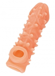 Телесная закрытая насадка с пупырышками Cock Sleeve Size L - 17,6 см. - KOKOS - в Нижнекамске купить с доставкой