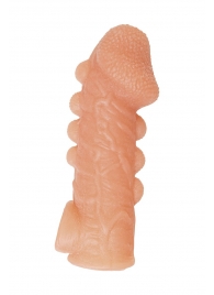 Телесная закрытая насадка с шишечками Cock Sleeve Size M - 15,6 см. - KOKOS - в Нижнекамске купить с доставкой
