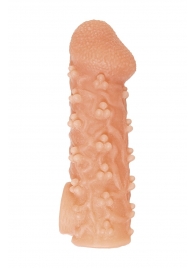 Телесная закрытая насадка с пучками шишечек Cock Sleeve Size S - 13,8 см. - KOKOS - в Нижнекамске купить с доставкой