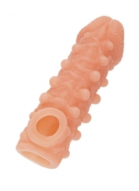 Телесная закрытая насадка с шариками Cock Sleeve Size M - 15,6 см. - KOKOS - в Нижнекамске купить с доставкой