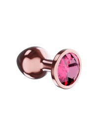 Пробка цвета розового золота с малиновым кристаллом Diamond Ruby Shine S - 7,2 см. - Lola Games - купить с доставкой в Нижнекамске