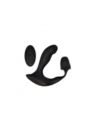 Черный вибромассажер простаты с эрекционным кольцом Strapped   Tapped - Zero Tolerance - в Нижнекамске купить с доставкой