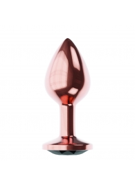 Пробка цвета розового золота с черным кристаллом Diamond Jet Shine L - 8,3 см. - Lola Games - купить с доставкой в Нижнекамске