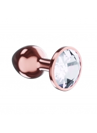 Пробка цвета розового золота с прозрачным кристаллом Diamond Moonstone Shine L - 8,3 см. - Lola Games - купить с доставкой в Нижнекамске
