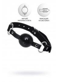 Черный кляп-шар на кожаных ремешках Anonymo - ToyFa - купить с доставкой в Нижнекамске