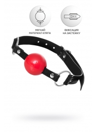 Красный кляп-шар на черных ремешках Anonymo - ToyFa - купить с доставкой в Нижнекамске