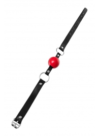 Красный кляп-шар на черных ремешках Anonymo - ToyFa - купить с доставкой в Нижнекамске