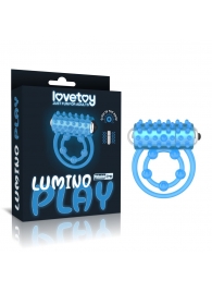 Голубое, светящееся в темноте виброкольцо Lumino Play Vibrating Penis Ring - Lovetoy - в Нижнекамске купить с доставкой