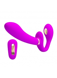 Лиловый безремневой страпон с функцией электростимуляции Thunderbird - Baile - купить с доставкой в Нижнекамске