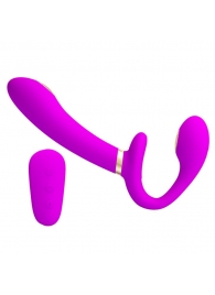 Лиловый безремневой страпон с функцией электростимуляции Thunderbird - Baile - купить с доставкой в Нижнекамске