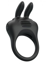 Черное эрекционное кольцо с вибрацией Davion - Baile - в Нижнекамске купить с доставкой