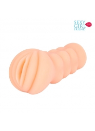 Телесный мастурбатор-вагина с комплектом эрекционных колец - Bior toys - в Нижнекамске купить с доставкой
