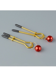Золотистые зажимы с колокольчиками Gold - Sitabella - купить с доставкой в Нижнекамске