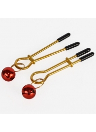 Золотистые зажимы с колокольчиками Gold - Sitabella - купить с доставкой в Нижнекамске
